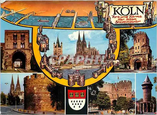 Cartes postales moderne Kol am Rhein Eigesteintor Dom u Fr St Martin Severinstor