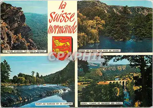 Cartes postales moderne La Suise Normande La roche d'Oetre Le profil humain Bords de l'Orne Le pain de sucre Clecy