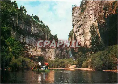 Moderne Karte Lozere Gorges du Tarn Les detroits vus en barque