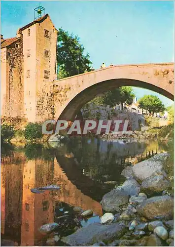 Cartes postales moderne Lozere le POnt de Montver ancien pont e peage Baignade dans le Tarn