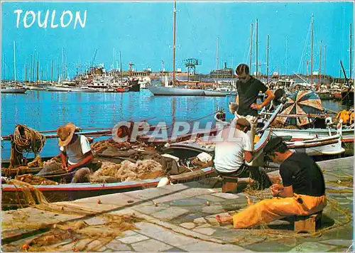 Moderne Karte Toulon les Pecheurs Peche Bateaux