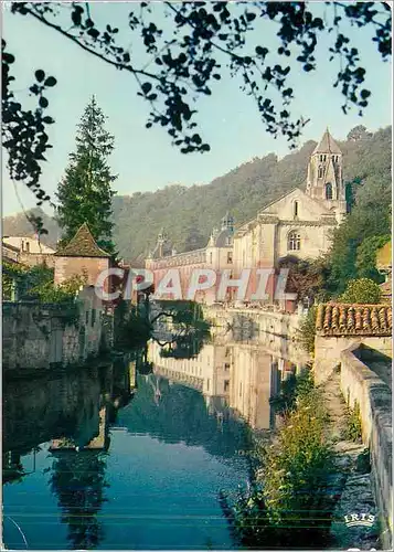 Moderne Karte Vallee de la Dronne Bratome (Dordogne) L'abbaye et le clocher du XIe s