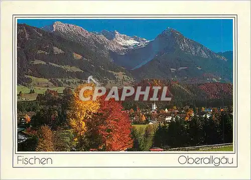 Moderne Karte Fischen 760 m Oberallgau mit Entschenkopf 2043 m