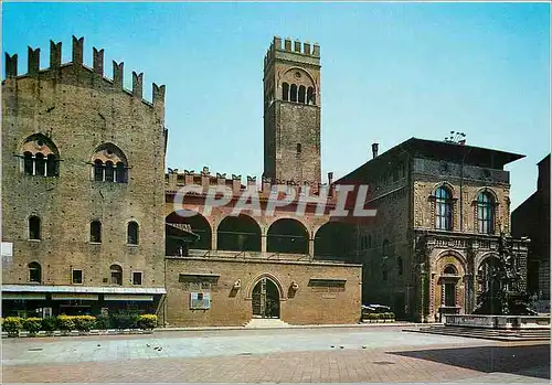 Cartes postales moderne Bologna Le Palaos Roi Enzo et le tour de l'Arengo (1212)