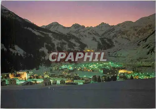 Cartes postales moderne Valle d'Aosta la Thuile m 1441 Panorama a la nuit