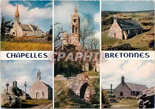Moderne Karte La Bretagne en Couleurs Chapelles Bretnonnes La Madeleine les trois fontaines Saint Meen chapell