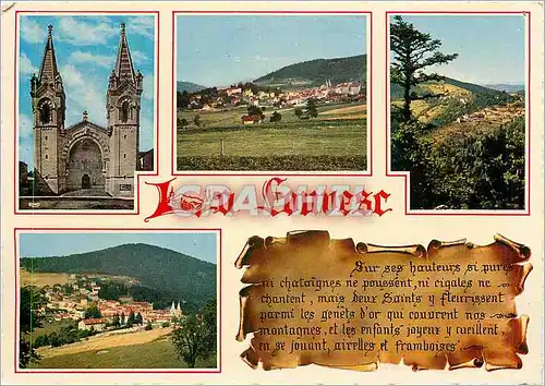 Cartes postales moderne La Louvesc (Ardeche) alt 1050 m facade de la Basilque vue panoramique et Mont Besset Paysage