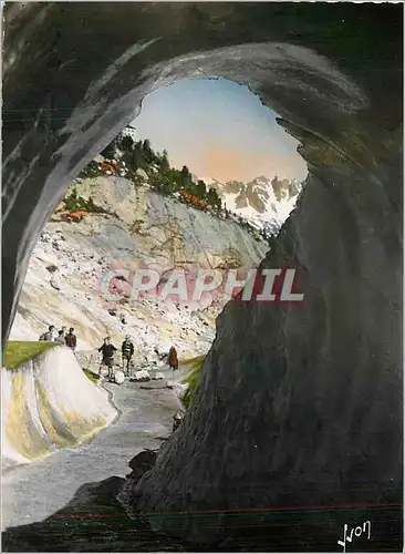 Moderne Karte Chamonix Mont Blanc (Haute Savoie) La Mer de Glace Entree de la Grotte Alpinisme