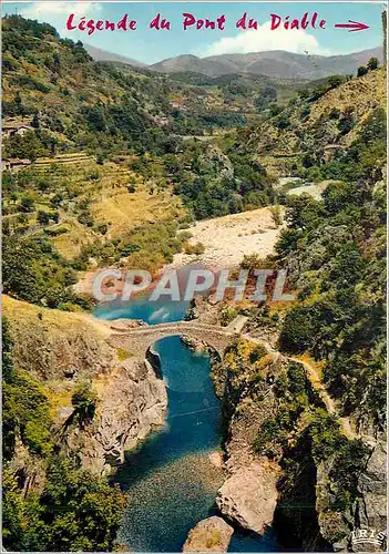 Cartes postales moderne Ardeche Pittoresque Haute Vallee de l'Ardeche le pont du Diable aux environs de Thueyts