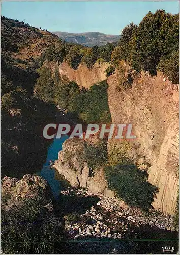 Moderne Karte Ardeche Pittoresque Jaujac La Plage au pied des coulees basaltiques dans les gorges du Lignon