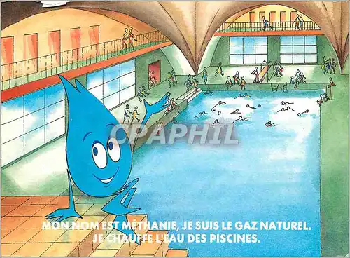 Cartes postales moderne Mon Nom est Methanie je suis le Gaz Naturel je Chauffe l'eau des Piscines