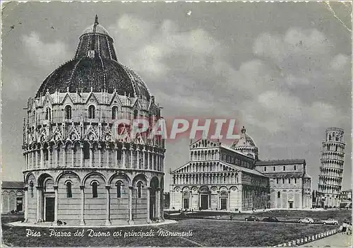 Moderne Karte Pisa Piorra del Duomo coi principali monumenti