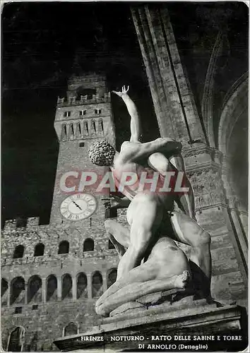 Cartes postales moderne Firenze Notturno Ratto delle Sabine et Torre Di Arnolfo (Dettaglo