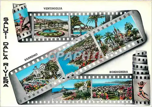 Cartes postales moderne Riveira dei Flori Salutation de la Riviera