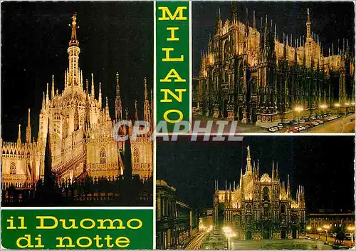 Cartes postales moderne Milano Il duomo di notte