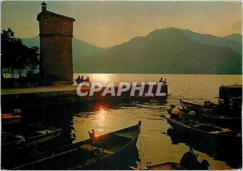 Cartes postales moderne Lago di Garda Cassone le Port au coucher du soleil