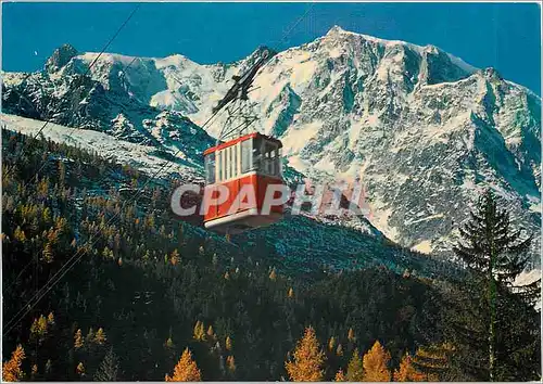 Cartes postales moderne Macugnaga Fraz Staffa m 1327 Le Telepherique pour l'Alpe Bil et le massif du Mt Rosa m 4633