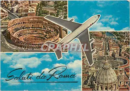 Cartes postales moderne Saluti da Roma Avion Aviation