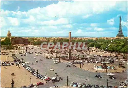 Cartes postales moderne Paris La Place de la Concorde Tour Eiffel