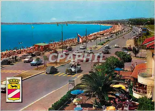 Moderne Karte La Cote d'Azur Cagnes sur mer Vue aerienne sur les plages de Gros de Cagnes et Villeneuve Plage