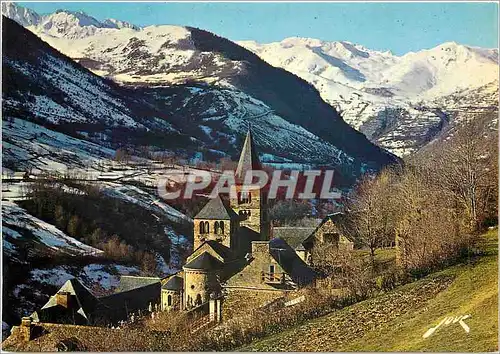 Moderne Karte Env de Luchon Route de Peyresourde St Aventin au fond les Aguides (1950 m)