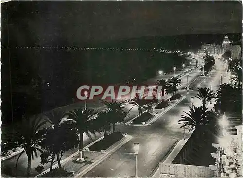 Moderne Karte La Cote d'Azur Nice la nuit la Baie des Anges