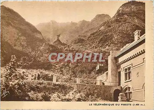 Moderne Karte Les Pyrenees Le Telepherique du Pibeste (1400 m) la cabine que effectue le trajet est pete a qui