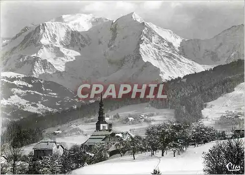 Moderne Karte Combloux (Hte Savoie) Sports d'Hiver L'Eglise Face au mont Blanc