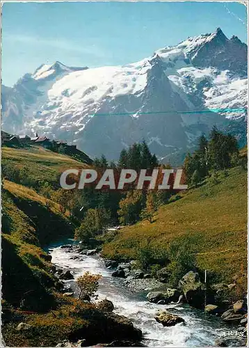 Cartes postales moderne Le Massif de l'Oisans La Meije (3983 m)depuis le Chazelet