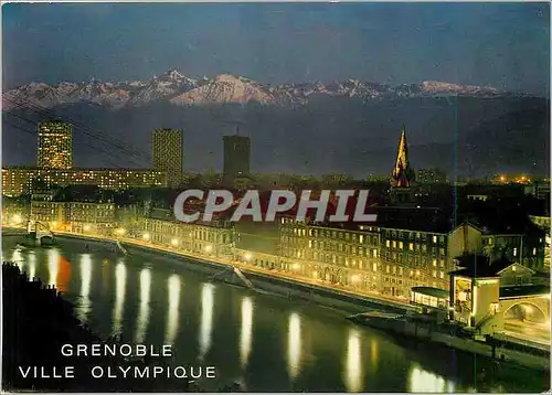 Moderne Karte Grenoble Ville Olympique Cachet Jeux Olympiques 1968