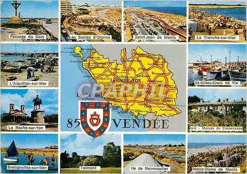Cartes postales moderne Vendee Passage du Gois Les Sables d'Olonne Saint Jean de Monts La Tranche sur Mer Clemenceau