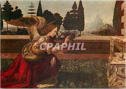 Cartes postales moderne Firenze Galerie Uttizi Leonardo de Vinci Annociation (Detail)