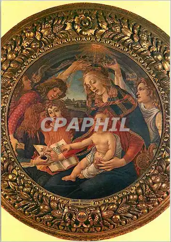 Cartes postales moderne Firenze Galleire Ittizi Botticeli La vierge du Magnificat