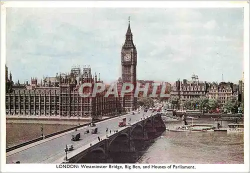 Moderne Karte London Westminster Bridge Big Ben and Houses of Parlement