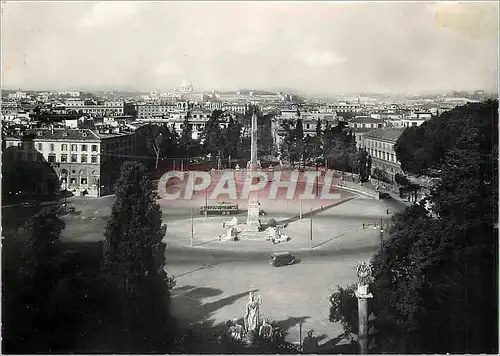 Moderne Karte Roma Piazza  del Popolo e Panorama Parziale dal Pincio