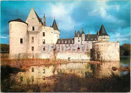 Moderne Karte Sully sur Loire le chateau dominant la Sange la Facade Ouest et la Tour rasee