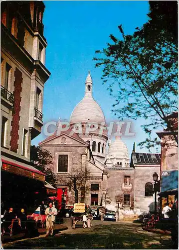 Moderne Karte Paris La Place du Tertre et le Sacre Coeur de Montmartre