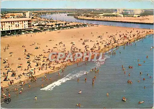 Cartes postales moderne Valras Plage (Herault) Vue aerienne panoramoque sur la Plage du Cote du Pahre et l'Orb a son emb