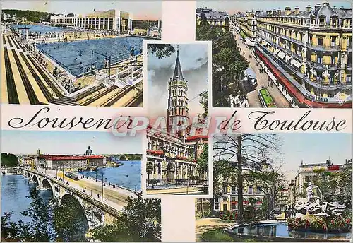 Moderne Karte Toulouse La Piscine St Sernin Rue d'Alsace Pont Neuf Square Roosevelt