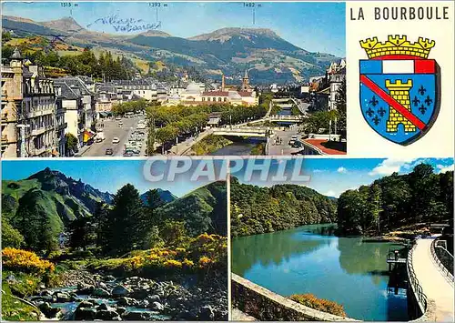 Cartes postales moderne L'Auvergne Pittoresque La Bourboule (alt 852 m) vue generale Puy de Sancy (1886 m) Barrage sur l