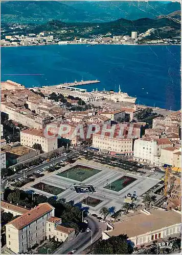 Moderne Karte Charmes et Couleurs de la Corse Ajaccio Vue d'ensemble La Place de Gaulle renovee