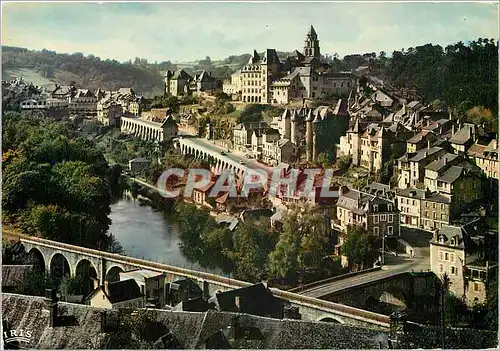 Moderne Karte Uzerche (Correze) La Perle du Limousin Vue generale de la Cite Batie sur un promontoire dominant