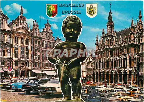 Moderne Karte Bonjour de Bruxelles Manneken Pis