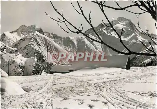 Cartes postales moderne Les Belles Alpes Francaises Alpe de Venosc (alt 1650 m) Tete de Lautanoure (3323 m) et la Muzell