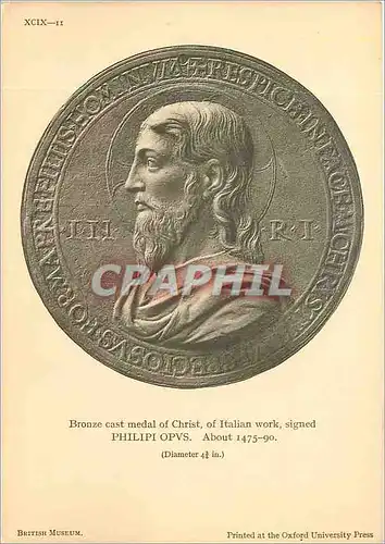 Cartes postales moderne Bronze cast medal of Christ of Italian work signed Philipi OPVS About 1475 90