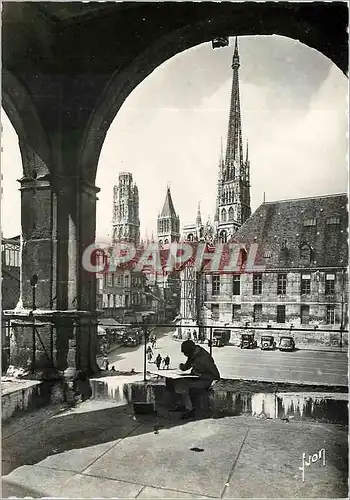 Cartes postales moderne Rouen La Cathedrale vue de la Loggia du monument de Saint Romain