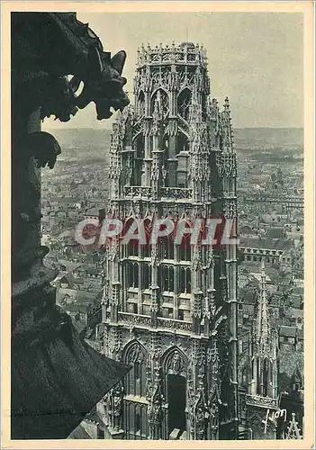 Moderne Karte Rouen La Cathedrale Tour du Beurre