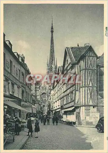 Cartes postales moderne Rouen Vieilles Maisons et Fleche de la cathedrale