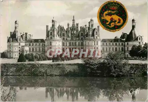 Moderne Karte Chateaux de la Loire Chambord (Loir et Cher) Facade Nord Salamandre