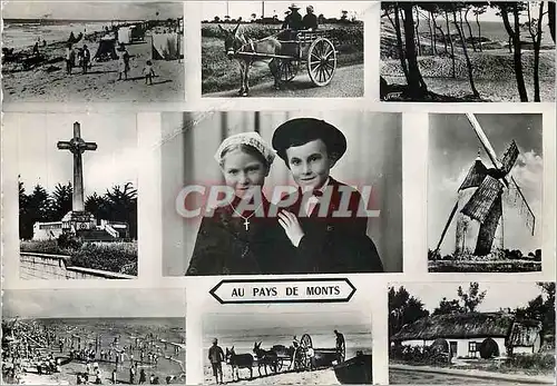 Cartes postales moderne Jolis sites moulin calvaires plages et costumes du Pays de Monts et du Marais Vendeen Folklore M